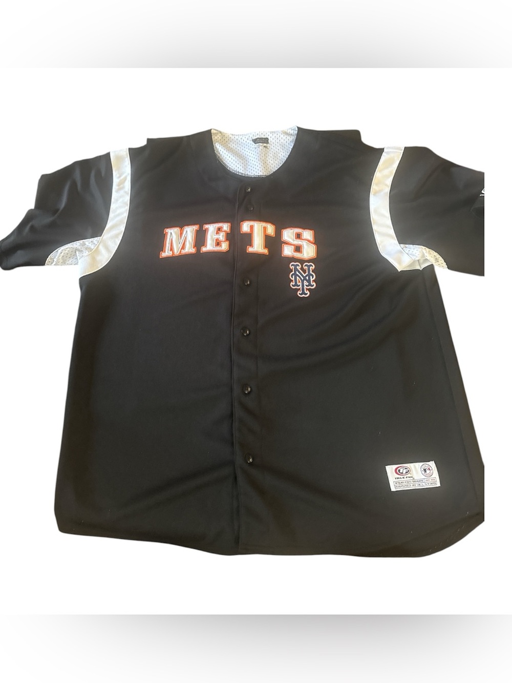 New York Mets stitched Black Button-Up Baseball Jersey SZ 2XL